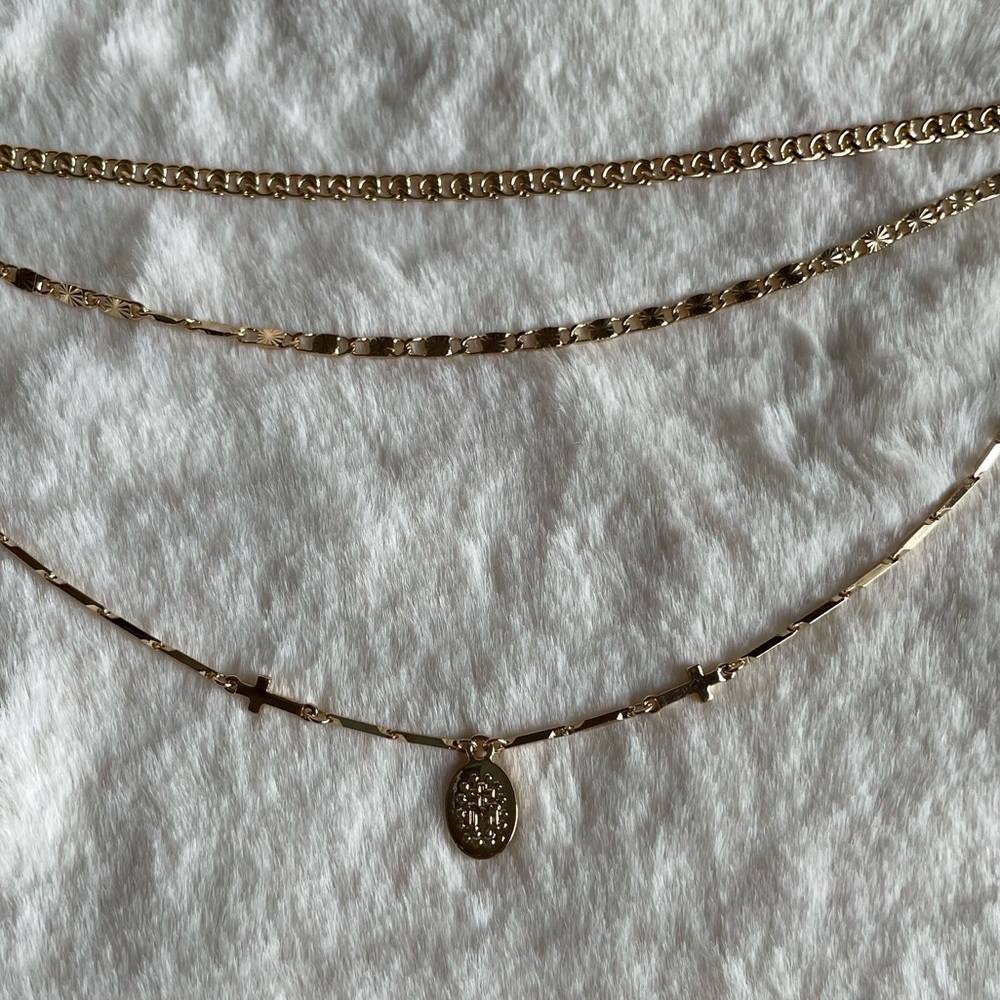 Ettika 18K Gold Plated Mixed Layered Necklace NEW - Picture 2 of 13